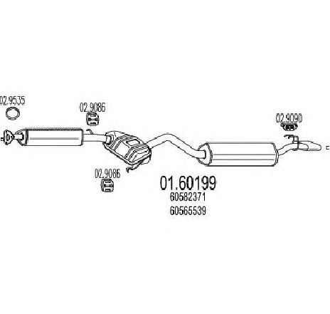 Toba esapament finala MTS 01.60199</br>Piesa auto pentru Sistemul de esapament Toba esapament finala MTS 01.60199</br>Piesa auto pentru Sistemul de esapament