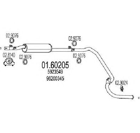 Toba esapament finala MTS 01.60205</br>Piesa auto pentru Sistemul de esapament Toba esapament finala MTS 01.60205</br>Piesa auto pentru Sistemul de esapament