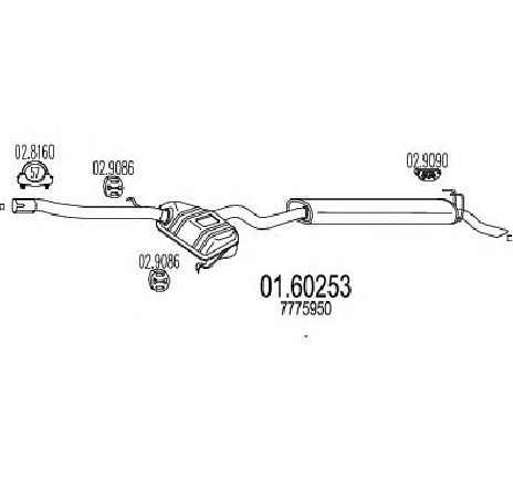 Toba esapament finala MTS 01.60253</br>Piesa auto pentru Sistemul de esapament Toba esapament finala MTS 01.60253</br>Piesa auto pentru Sistemul de esapament