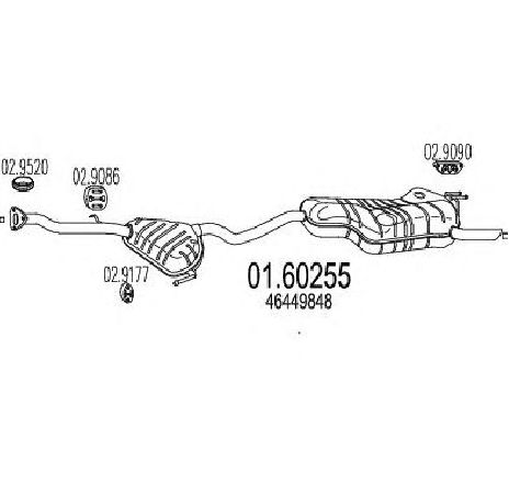 Toba esapament finala MTS 01.60255</br>Piesa auto pentru Sistemul de esapament Toba esapament finala MTS 01.60255</br>Piesa auto pentru Sistemul de esapament
