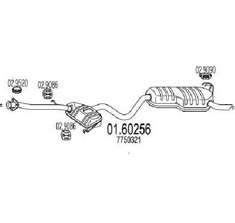 Toba esapament finala MTS 01.60256</br>Piesa auto pentru Sistemul de esapament Toba esapament finala MTS 01.60256</br>Piesa auto pentru Sistemul de esapament