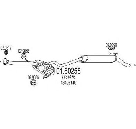 Toba esapament finala MTS 01.60258</br>Piesa auto pentru Sistemul de esapament Toba esapament finala MTS 01.60258</br>Piesa auto pentru Sistemul de esapament