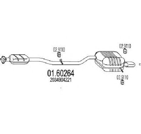Toba esapament finala MTS 01.60264</br>Piesa auto pentru Sistemul de esapament Toba esapament finala MTS 01.60264</br>Piesa auto pentru Sistemul de esapament