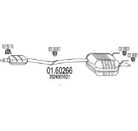 Toba esapament finala MTS 01.60266</br>Piesa auto pentru Sistemul de esapament Toba esapament finala MTS 01.60266</br>Piesa auto pentru Sistemul de esapament
