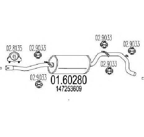 Toba esapament finala MTS 01.60280</br>Piesa auto pentru Sistemul de esapament Toba esapament finala MTS 01.60280</br>Piesa auto pentru Sistemul de esapament