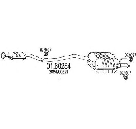 Toba esapament finala MTS 01.60284</br>Piesa auto pentru Sistemul de esapament Toba esapament finala MTS 01.60284</br>Piesa auto pentru Sistemul de esapament