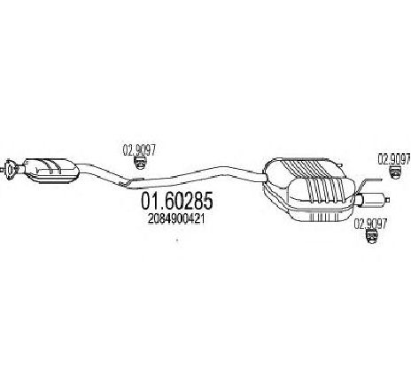 Toba esapament finala MTS 01.60285</br>Piesa auto pentru Sistemul de esapament Toba esapament finala MTS 01.60285</br>Piesa auto pentru Sistemul de esapament