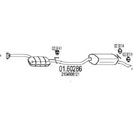 Toba esapament finala MTS 01.60286</br>Piesa auto pentru Sistemul de esapament Toba esapament finala MTS 01.60286</br>Piesa auto pentru Sistemul de esapament
