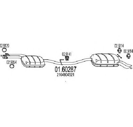 Toba esapament finala MTS 01.60287</br>Piesa auto pentru Sistemul de esapament Toba esapament finala MTS 01.60287</br>Piesa auto pentru Sistemul de esapament