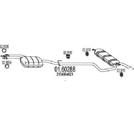 Toba esapament finala MTS 01.60288</br>Piesa auto pentru Sistemul de esapament Toba esapament finala MTS 01.60288</br>Piesa auto pentru Sistemul de esapament