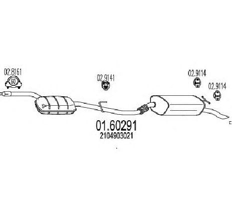 Toba esapament finala MTS 01.60291</br>Piesa auto pentru Sistemul de esapament Toba esapament finala MTS 01.60291</br>Piesa auto pentru Sistemul de esapament
