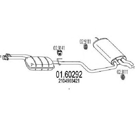 Toba esapament finala MTS 01.60292</br>Piesa auto pentru Sistemul de esapament Toba esapament finala MTS 01.60292</br>Piesa auto pentru Sistemul de esapament
