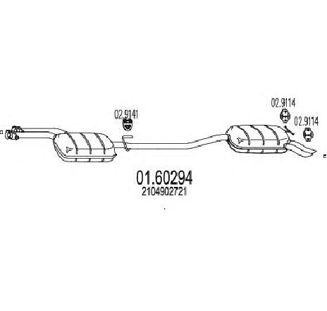 Toba esapament finala MTS 01.60294</br>Piesa auto pentru Sistemul de esapament Toba esapament finala MTS 01.60294</br>Piesa auto pentru Sistemul de esapament