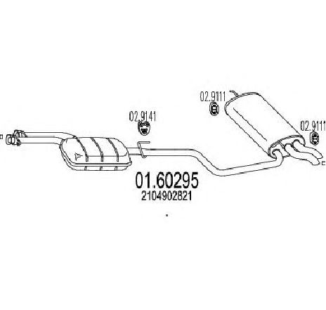 Toba esapament finala MTS 01.60295</br>Piesa auto pentru Sistemul de esapament Toba esapament finala MTS 01.60295</br>Piesa auto pentru Sistemul de esapament