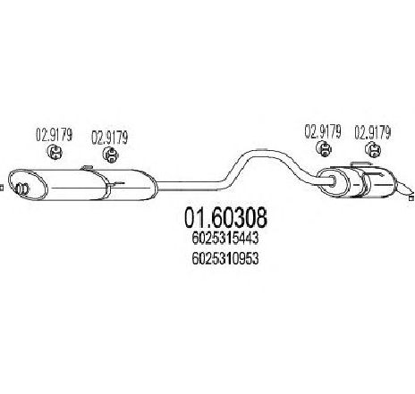 Toba esapament finala MTS 01.60308</br>Piesa auto pentru Sistemul de esapament Toba esapament finala MTS 01.60308</br>Piesa auto pentru Sistemul de esapament