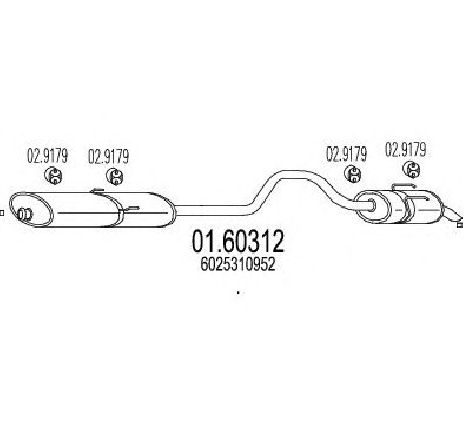 Toba esapament finala MTS 01.60312</br>Piesa auto pentru Sistemul de esapament Toba esapament finala MTS 01.60312</br>Piesa auto pentru Sistemul de esapament