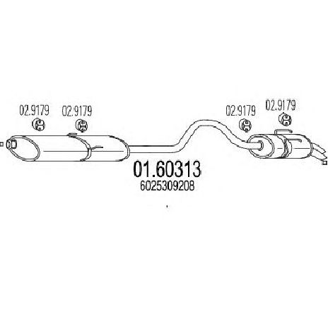 Toba esapament finala MTS 01.60313</br>Piesa auto pentru Sistemul de esapament Toba esapament finala MTS 01.60313</br>Piesa auto pentru Sistemul de esapament