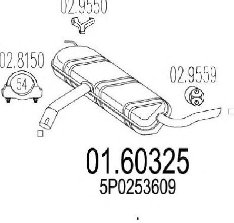 Toba esapament finala MTS 01.60325</br>Piesa auto pentru Sistemul de esapament Toba esapament finala MTS 01.60325</br>Piesa auto pentru Sistemul de esapament