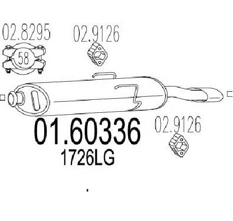 Toba esapament finala MTS 01.60336</br>Piesa auto pentru Sistemul de esapament Toba esapament finala MTS 01.60336</br>Piesa auto pentru Sistemul de esapament