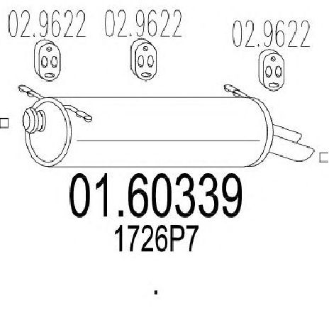 Toba esapament finala MTS 01.60339</br>Piesa auto pentru Sistemul de esapament Toba esapament finala MTS 01.60339</br>Piesa auto pentru Sistemul de esapament
