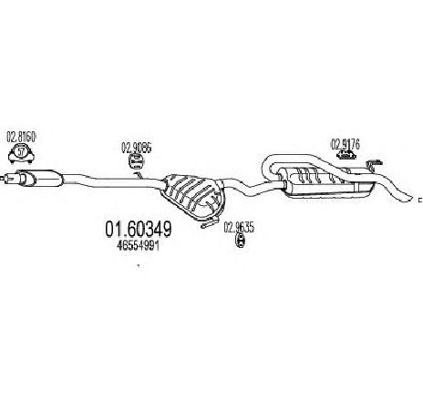 Toba esapament finala MTS 01.60349</br>Piesa auto pentru Sistemul de esapament Toba esapament finala MTS 01.60349</br>Piesa auto pentru Sistemul de esapament