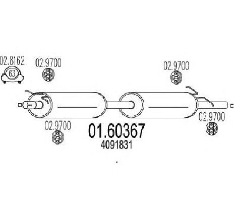 Toba esapament finala MTS 01.60367</br>Piesa auto pentru Sistemul de esapament Toba esapament finala MTS 01.60367</br>Piesa auto pentru Sistemul de esapament