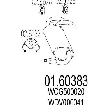 Toba esapament finala MTS 01.60383</br>Piesa auto pentru Sistemul de esapament Toba esapament finala MTS 01.60383</br>Piesa auto pentru Sistemul de esapament