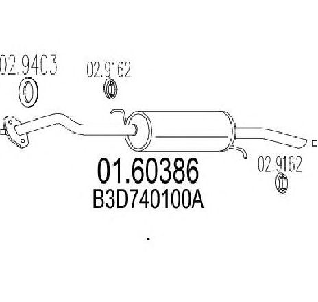 Toba esapament finala MTS 01.60386</br>Piesa auto pentru Sistemul de esapament Toba esapament finala MTS 01.60386</br>Piesa auto pentru Sistemul de esapament