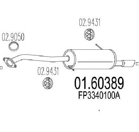 Toba esapament finala MTS 01.60389</br>Piesa auto pentru Sistemul de esapament Toba esapament finala MTS 01.60389</br>Piesa auto pentru Sistemul de esapament