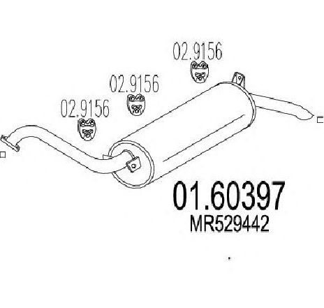 Toba esapament finala MTS 01.60397</br>Piesa auto pentru Sistemul de esapament Toba esapament finala MTS 01.60397</br>Piesa auto pentru Sistemul de esapament