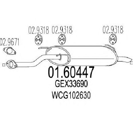Toba esapament finala MTS 01.60447</br>Piesa auto pentru Sistemul de esapament Toba esapament finala MTS 01.60447</br>Piesa auto pentru Sistemul de esapament