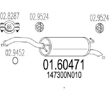 Toba esapament finala MTS 01.60471</br>Piesa auto pentru Sistemul de esapament Toba esapament finala MTS 01.60471</br>Piesa auto pentru Sistemul de esapament