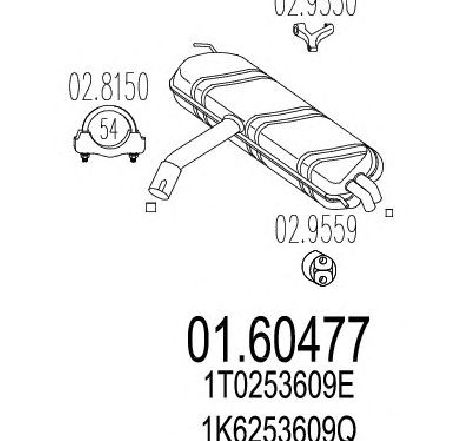Toba esapament finala MTS 01.60477</br>Piesa auto pentru Sistemul de esapament Toba esapament finala MTS 01.60477</br>Piesa auto pentru Sistemul de esapament