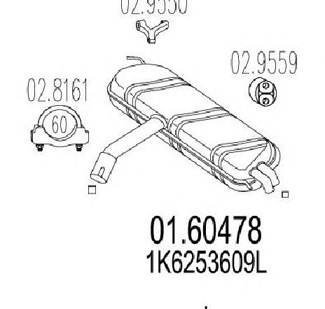 Toba esapament finala MTS 01.60478</br>Piesa auto pentru Sistemul de esapament Toba esapament finala MTS 01.60478</br>Piesa auto pentru Sistemul de esapament