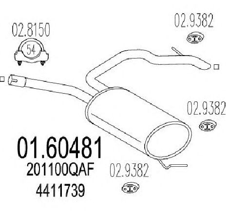 Toba esapament finala MTS 01.60481</br>Piesa auto pentru Sistemul de esapament Toba esapament finala MTS 01.60481</br>Piesa auto pentru Sistemul de esapament