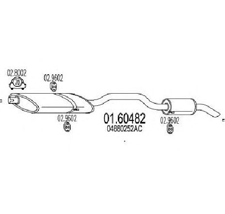 Toba esapament finala MTS 01.60482</br>Piesa auto pentru Sistemul de esapament Toba esapament finala MTS 01.60482</br>Piesa auto pentru Sistemul de esapament
