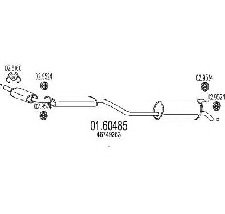 Toba esapament finala MTS 01.60485</br>Piesa auto pentru Sistemul de esapament Toba esapament finala MTS 01.60485</br>Piesa auto pentru Sistemul de esapament