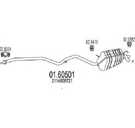 Toba esapament finala MTS 01.60501</br>Piesa auto pentru Sistemul de esapament Toba esapament finala MTS 01.60501</br>Piesa auto pentru Sistemul de esapament