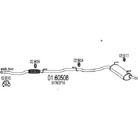 Toba esapament finala MTS 01.60508</br>Piesa auto pentru Sistemul de esapament Toba esapament finala MTS 01.60508</br>Piesa auto pentru Sistemul de esapament