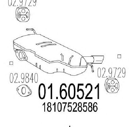Toba esapament finala MTS 01.60521</br>Piesa auto pentru Sistemul de esapament Toba esapament finala MTS 01.60521</br>Piesa auto pentru Sistemul de esapament