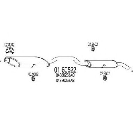 Toba esapament finala MTS 01.60522</br>Piesa auto pentru Sistemul de esapament Toba esapament finala MTS 01.60522</br>Piesa auto pentru Sistemul de esapament