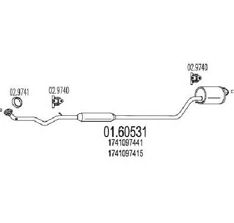 Toba esapament finala MTS 01.60531</br>Piesa auto pentru Sistemul de esapament Toba esapament finala MTS 01.60531</br>Piesa auto pentru Sistemul de esapament
