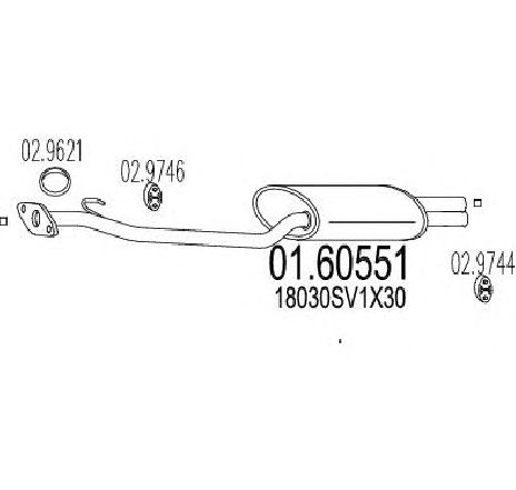 Toba esapament finala MTS 01.60551</br>Piesa auto pentru Sistemul de esapament Toba esapament finala MTS 01.60551</br>Piesa auto pentru Sistemul de esapament