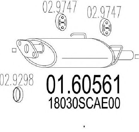 Toba esapament finala MTS 01.60561</br>Piesa auto pentru Sistemul de esapament Toba esapament finala MTS 01.60561</br>Piesa auto pentru Sistemul de esapament