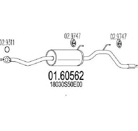 Toba esapament finala MTS 01.60562</br>Piesa auto pentru Sistemul de esapament Toba esapament finala MTS 01.60562</br>Piesa auto pentru Sistemul de esapament