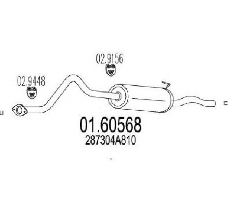 Toba esapament finala MTS 01.60568</br>Piesa auto pentru Sistemul de esapament Toba esapament finala MTS 01.60568</br>Piesa auto pentru Sistemul de esapament