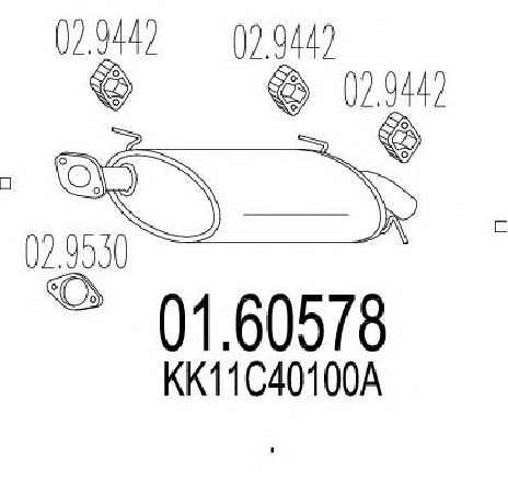 Toba esapament finala MTS 01.60578</br>Piesa auto pentru Sistemul de esapament Toba esapament finala MTS 01.60578</br>Piesa auto pentru Sistemul de esapament
