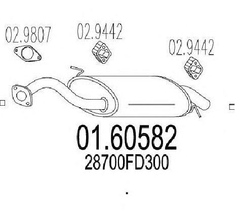 Toba esapament finala MTS 01.60582</br>Piesa auto pentru Sistemul de esapament Toba esapament finala MTS 01.60582</br>Piesa auto pentru Sistemul de esapament