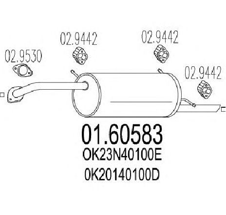 Toba esapament finala MTS 01.60583</br>Piesa auto pentru Sistemul de esapament Toba esapament finala MTS 01.60583</br>Piesa auto pentru Sistemul de esapament