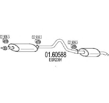 Toba esapament finala MTS 01.60588</br>Piesa auto pentru Sistemul de esapament Toba esapament finala MTS 01.60588</br>Piesa auto pentru Sistemul de esapament